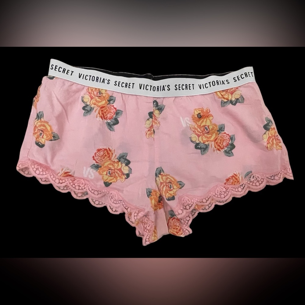 Victoria's Secret Pink Floral Lace Trim Shorts